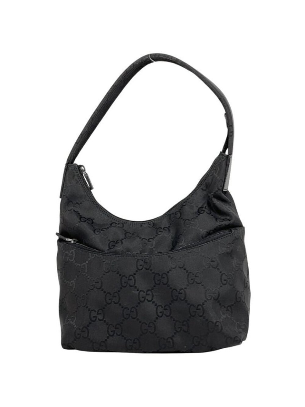 Gucci GG Pattern Shoulder Bag One Nylon Black